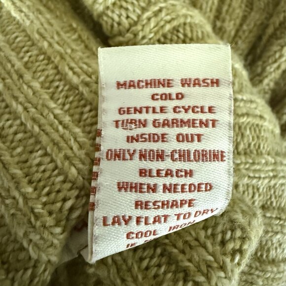 Sundance Toasty Dimensions Turtleneck Sweater Sz S Green Cozy Cotton Silk Blend - Picture 7 of 9